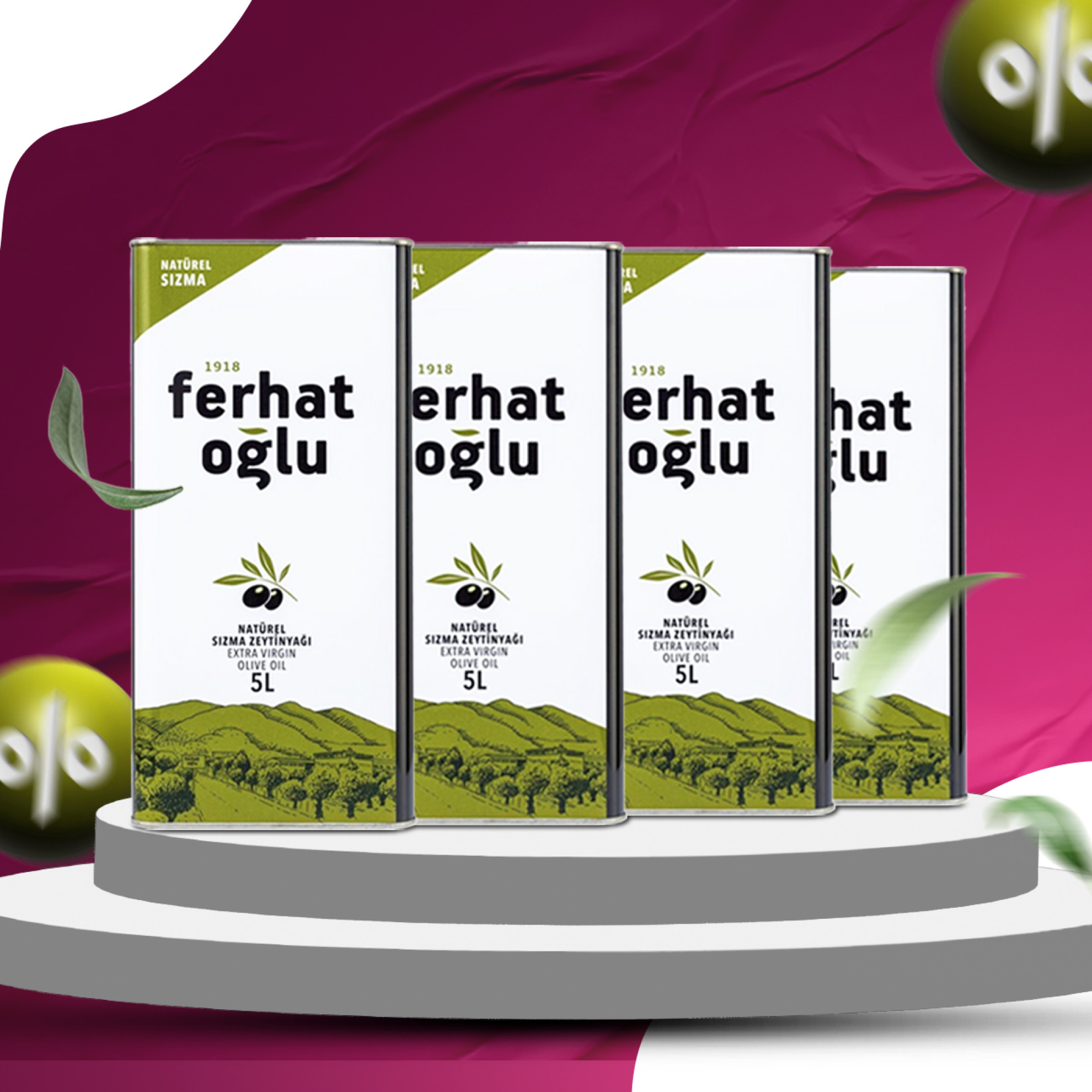 NATÜREL SIZMA ZEYTİNYAĞI 5 LT  4LÜ PAKET