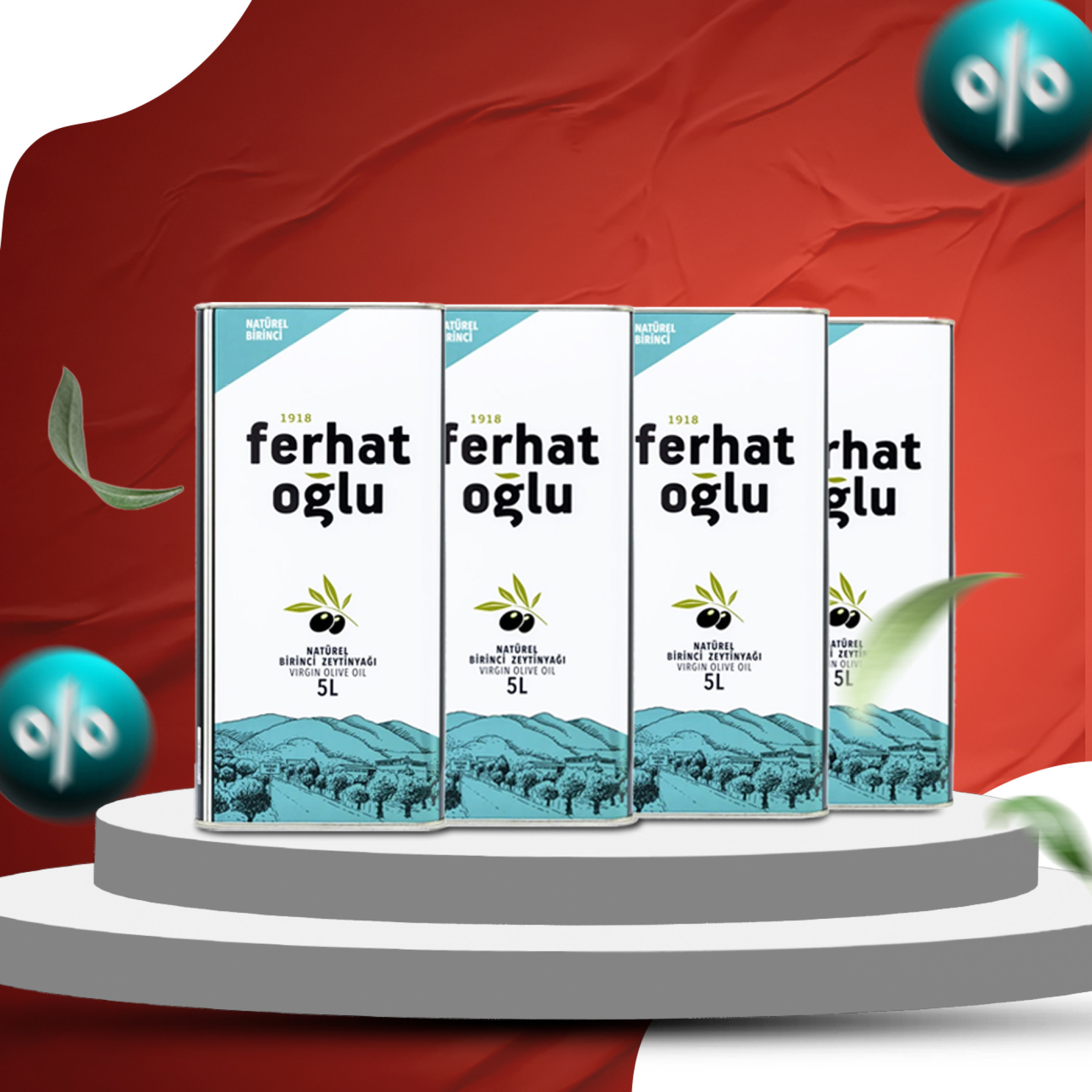 NATÜREL BİRİNCİ ZEYTİNYAĞI 5 LT 4LÜ PAKET